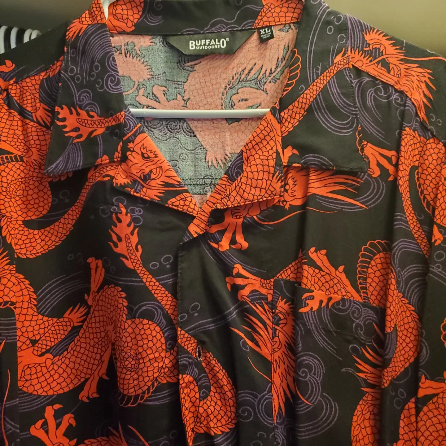 Buffalo Outdoors Dragon Print Button-Down Shirt - XL image indicator(2)