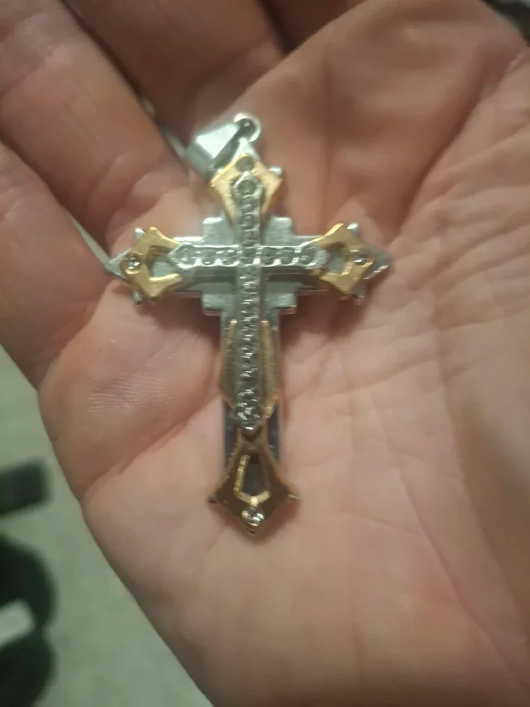 Silver and Gold Cross Pendant