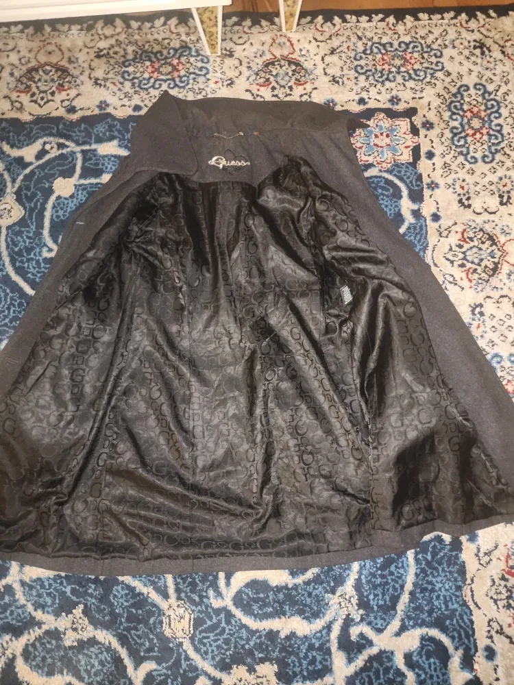 Guess Women's Wool Blend Coat - Charcoal Grey image indicator(2)