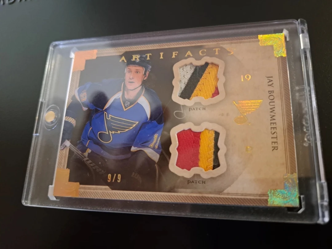 Jay Bouwmeester Artifacts Hockey Card/ gold/ game worn - photo 2