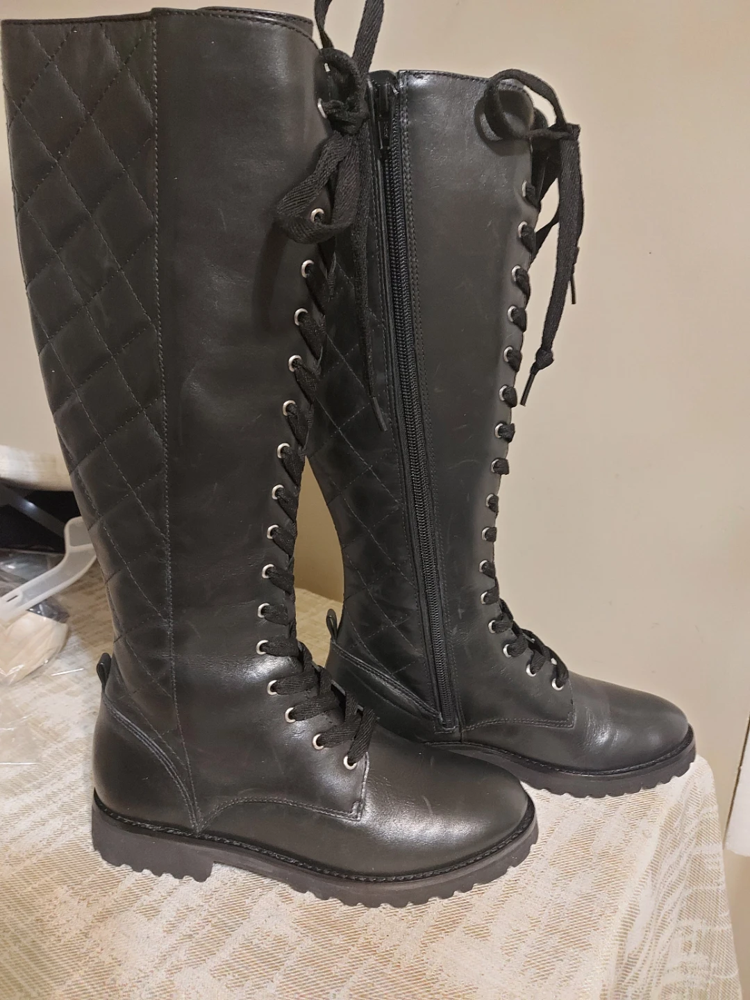Vince Camuto Black Leather Knee-High Boots - Size 6M