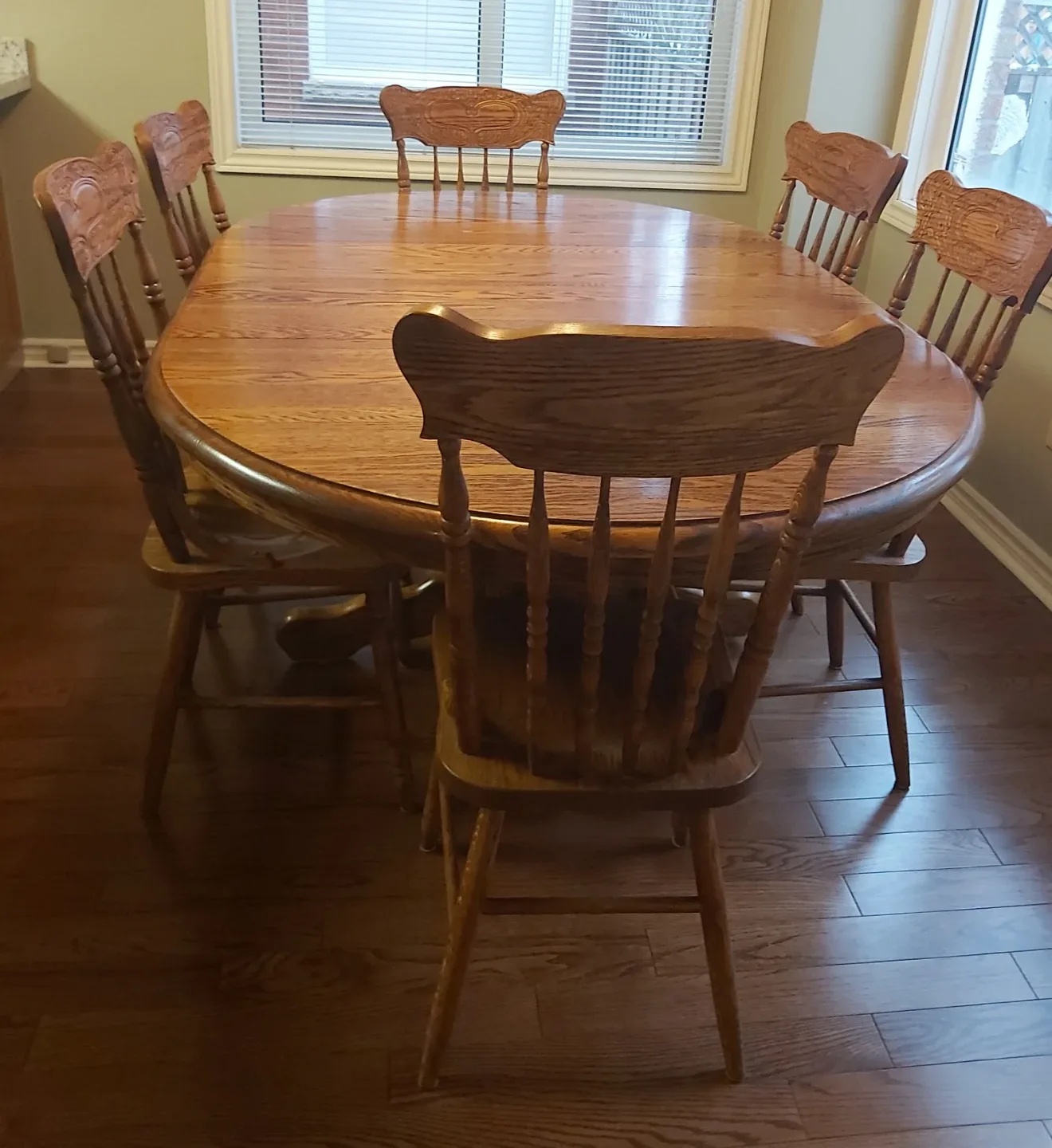 Kitchen table sets (2), dishes, curio cabinet