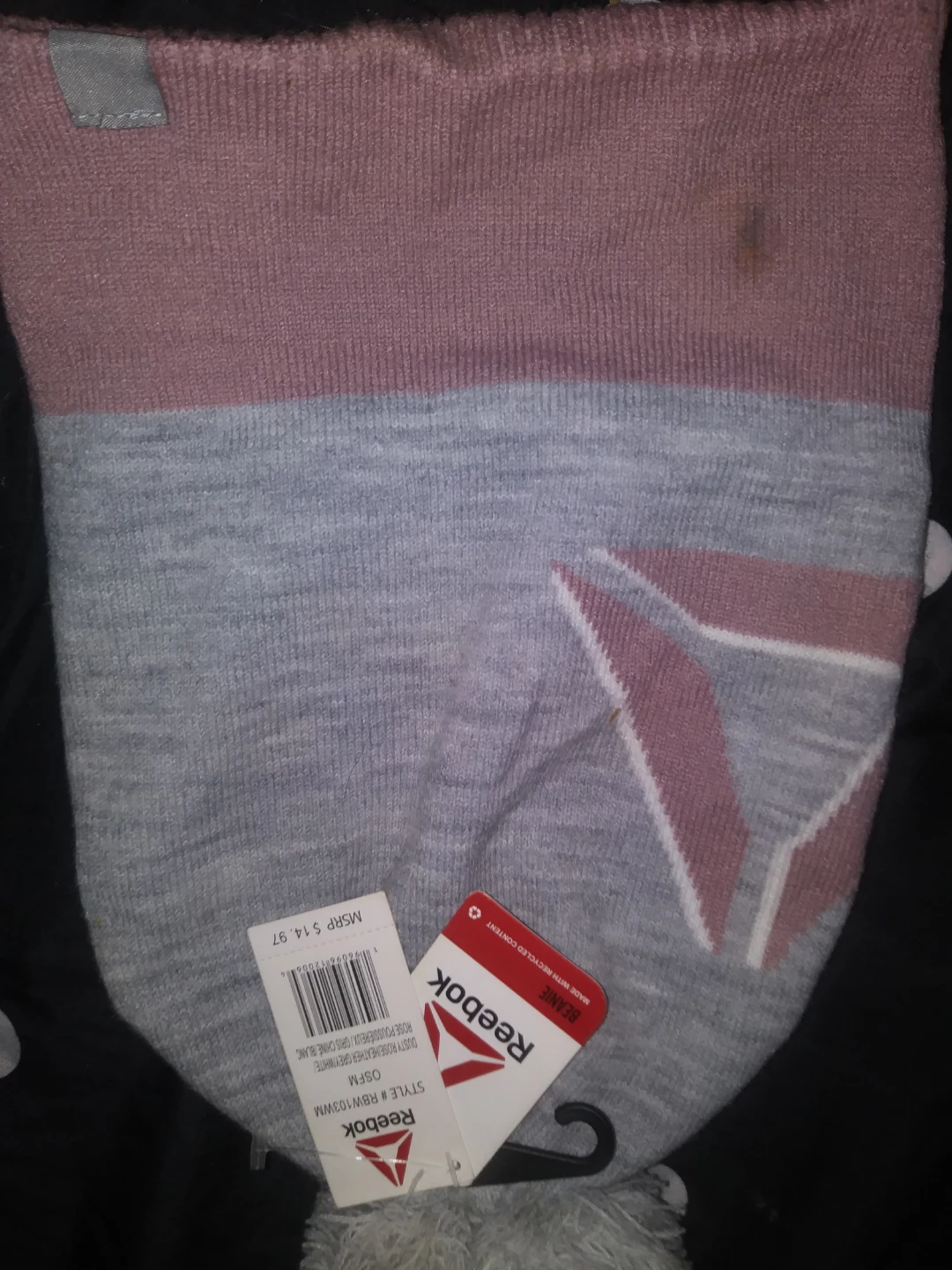 Reebok Beanie - Dusty Rose/Grey/White