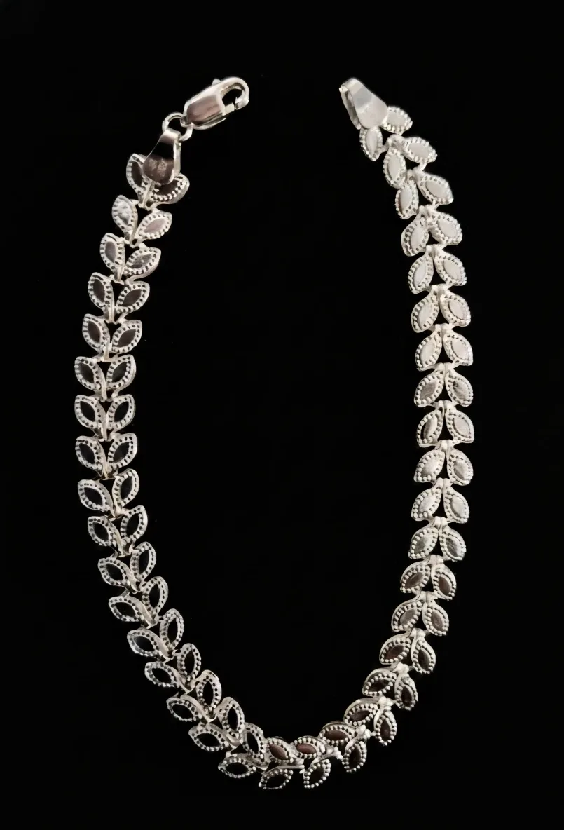 Leaf Design Sterling Silver Bracelet