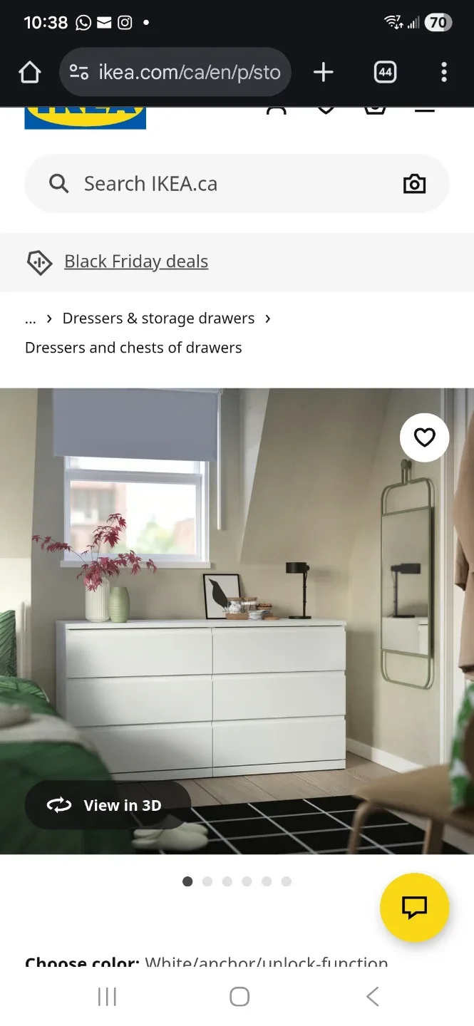 IKEA Hemnes White 6-Drawer Dresser