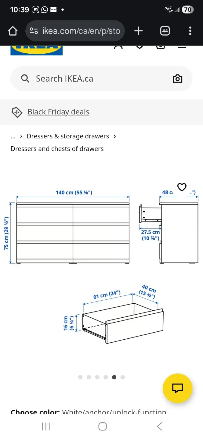 IKEA Hemnes White 6-Drawer Dresser image indicator(2)
