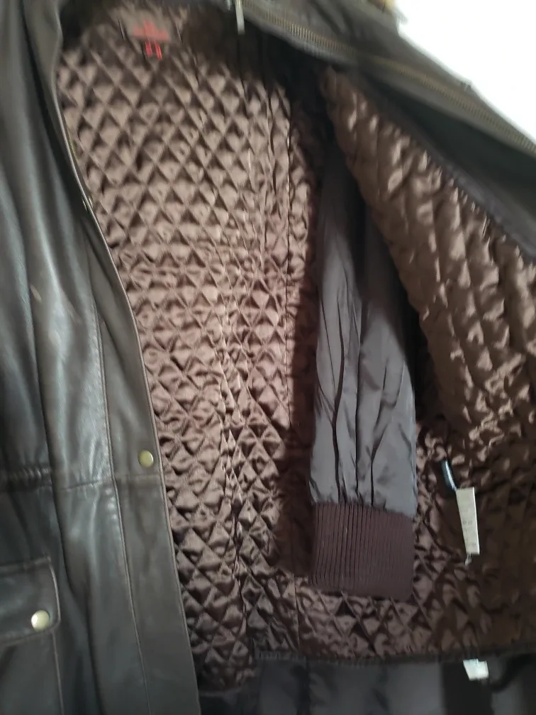 Danier Leather Coat with Fur Hood