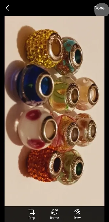 Lot of 10 × Sterling Silver 925 Signed Glass Beads Charms image indicator(2)