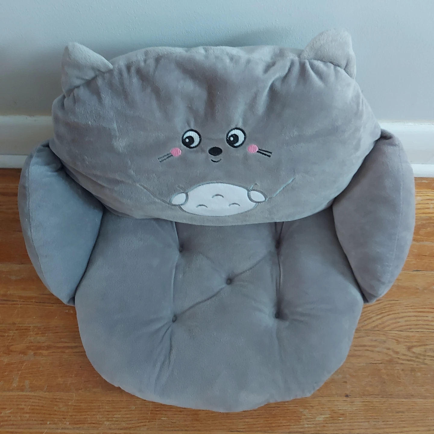 Cute Grey Cat Plush Chair Cushion - photo 2