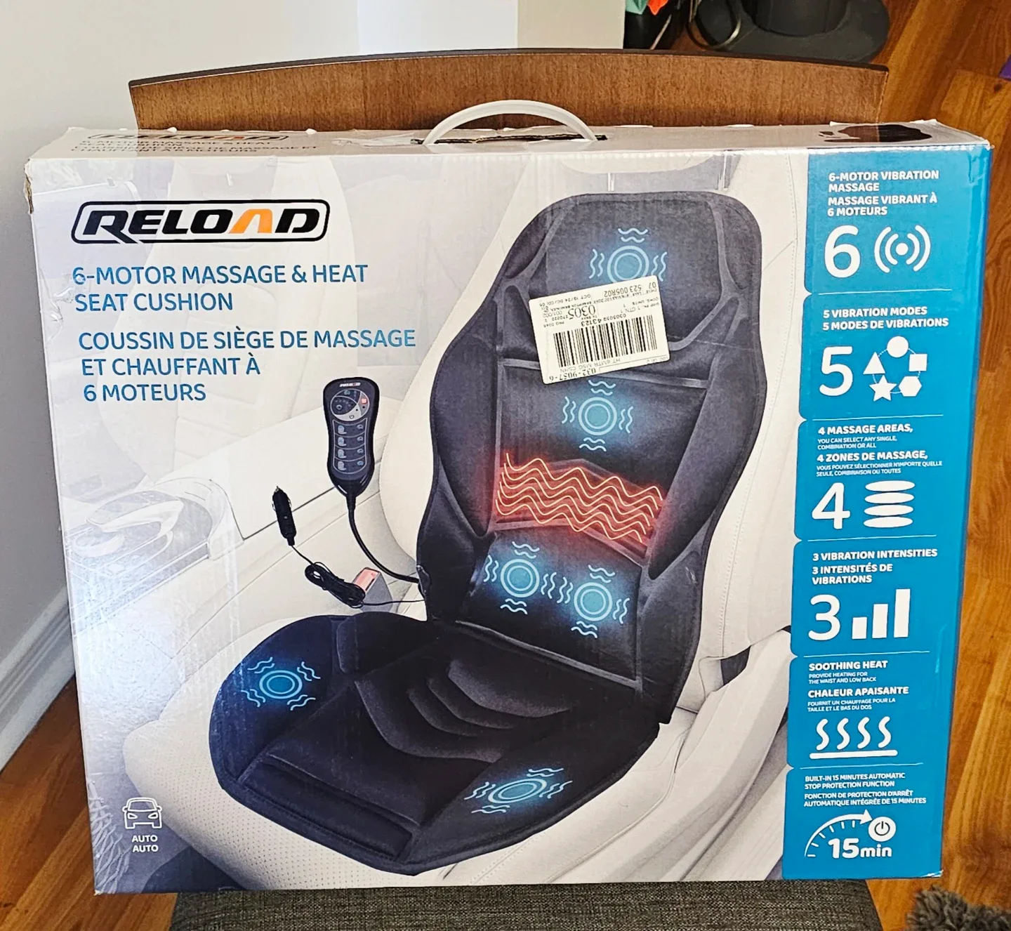 RELOAD 6-Motor Massage & Heat Seat Cushion for car seat