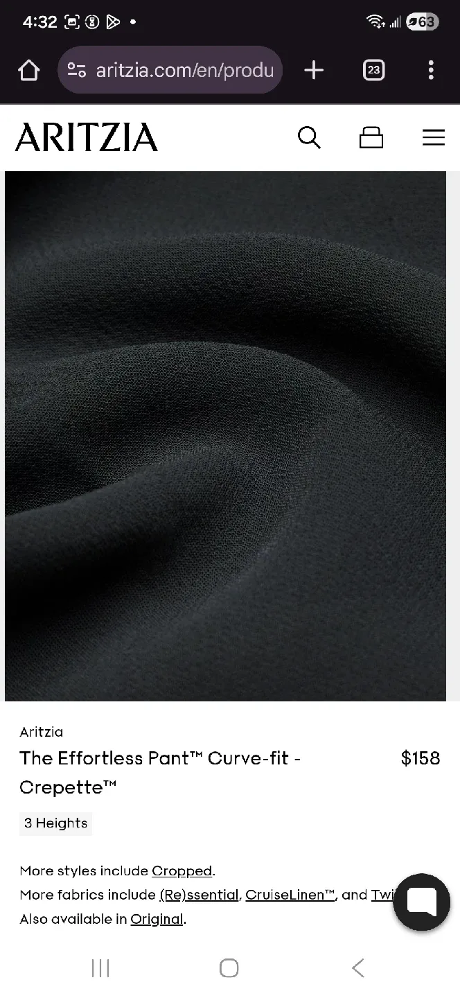 Aritzia Effortless Pant Curve-fit Crepette - Black, Size 2 image indicator(2)