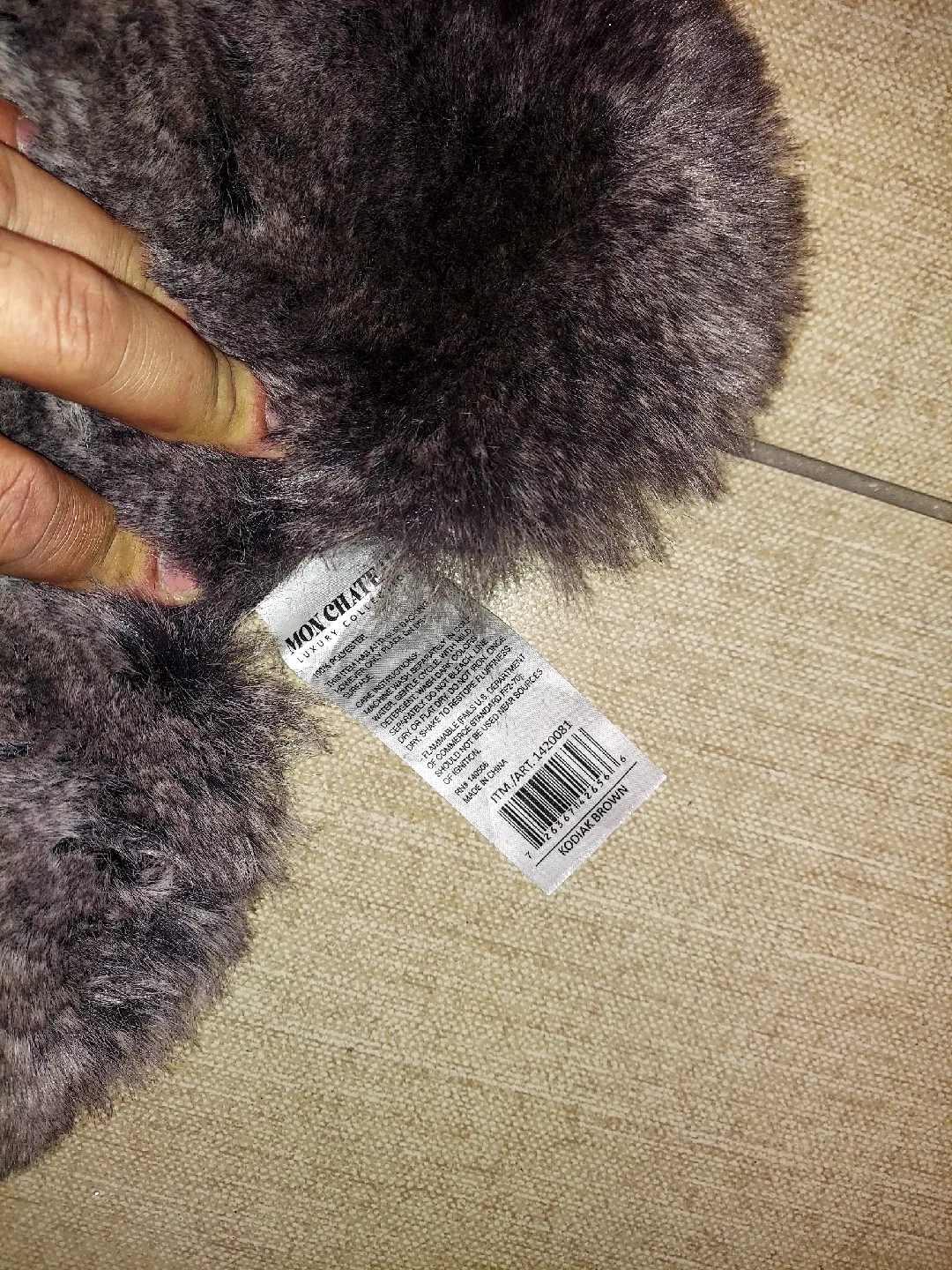 Mon Chateau Faux Fur Quad Rug - Kodiak Brown image indicator(2)