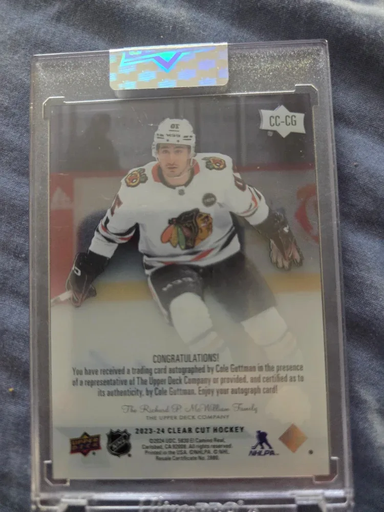 Cole Guttman Autographed Upper Deck Hockey Card image indicator(2)