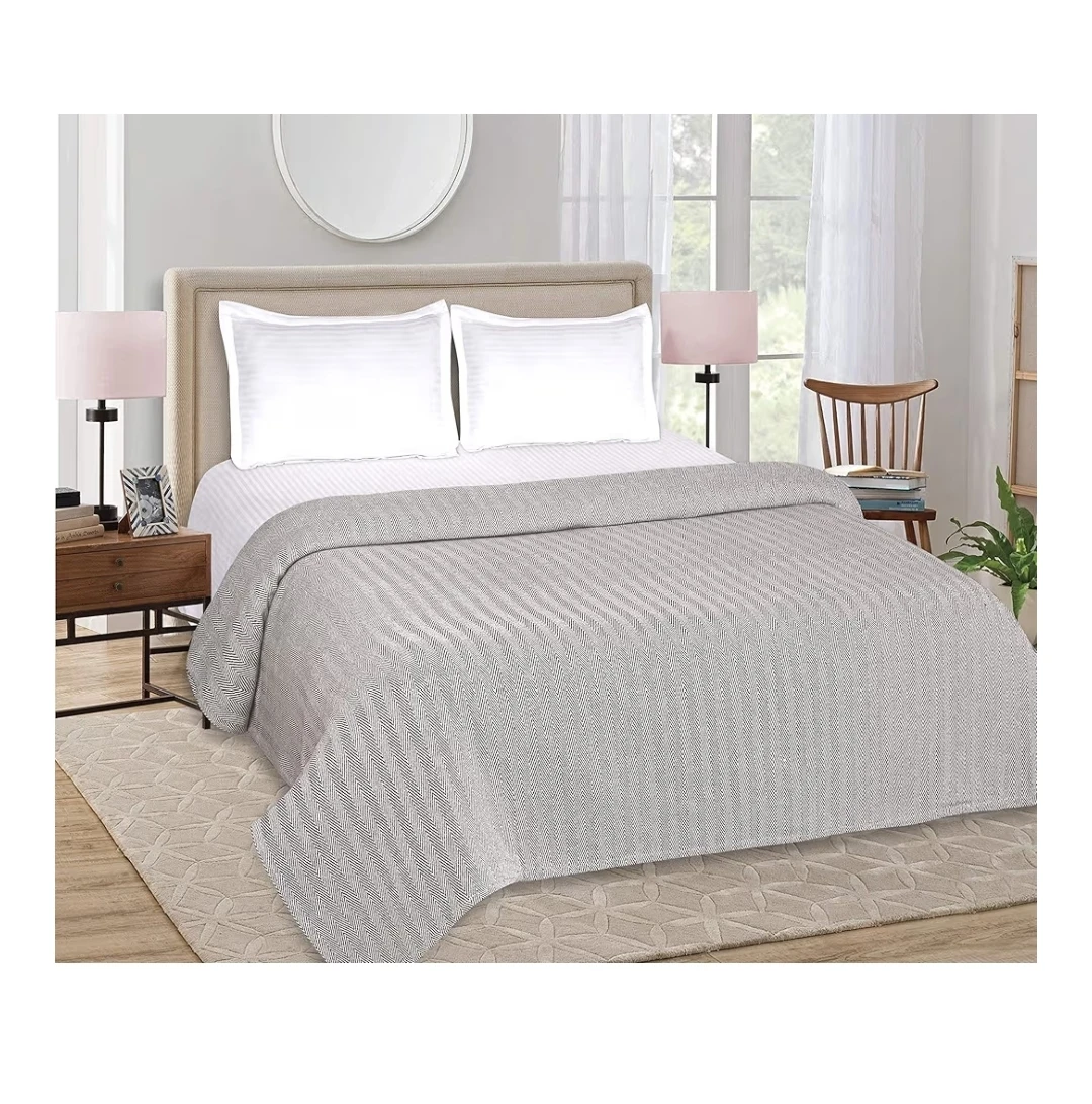 Glamburg Herringbone Weave Cotton Thermal Blanket Twin - photo 3