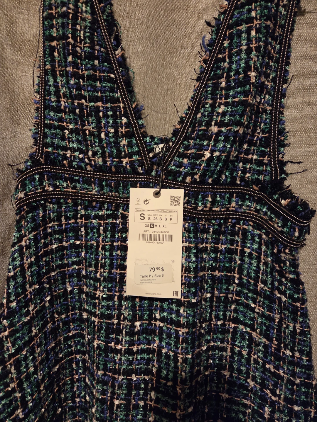 Zara Tweed Mini Dress - Size S - photo 2