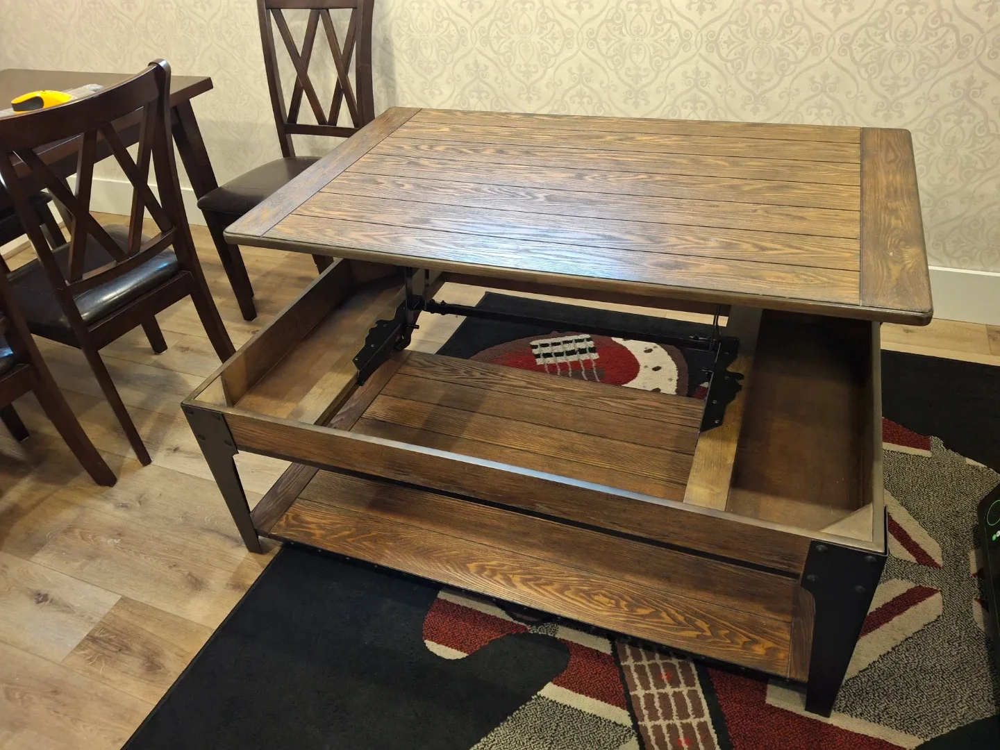 Lift Top Coffee Table - Wood & Metal image indicator(4)