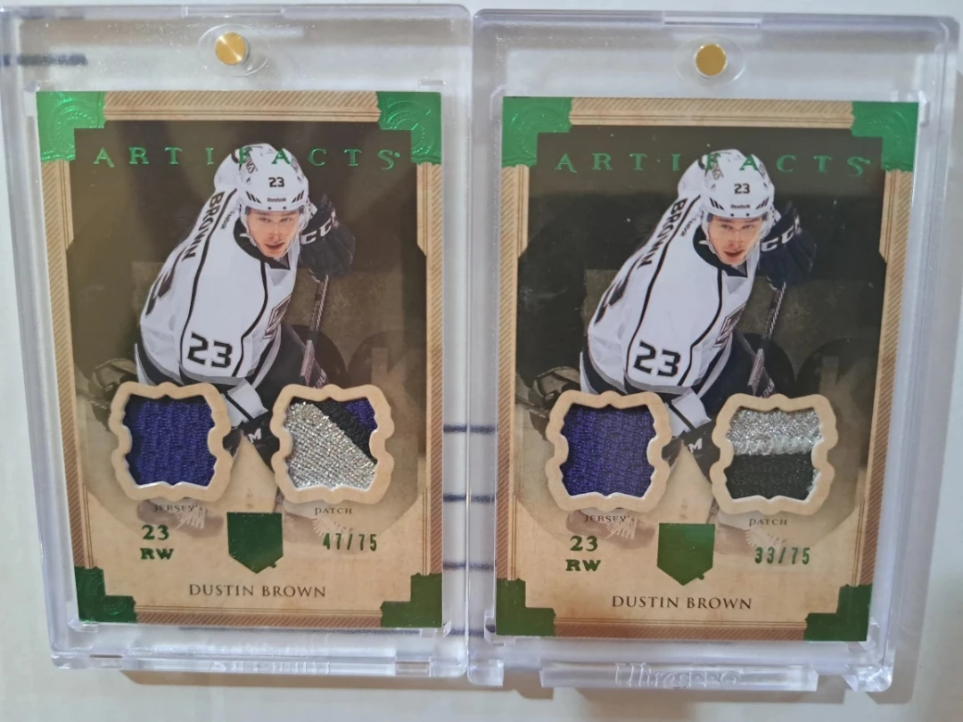 2013-14 Upper Deck artifacts. Dustin Brown, Emeralds/ game worn - photo 2