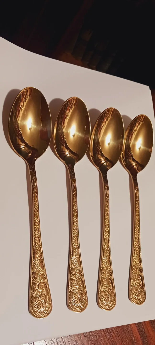 NEW !! Set of 4 Gold Plated Spoons thumbnail