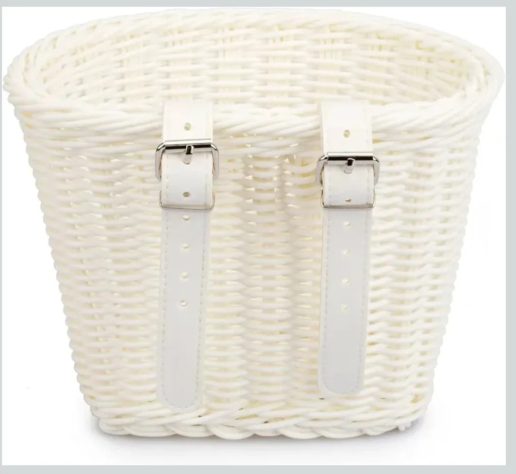 Wicker-like Plastic Waterproof Bike Basket image indicator(2)