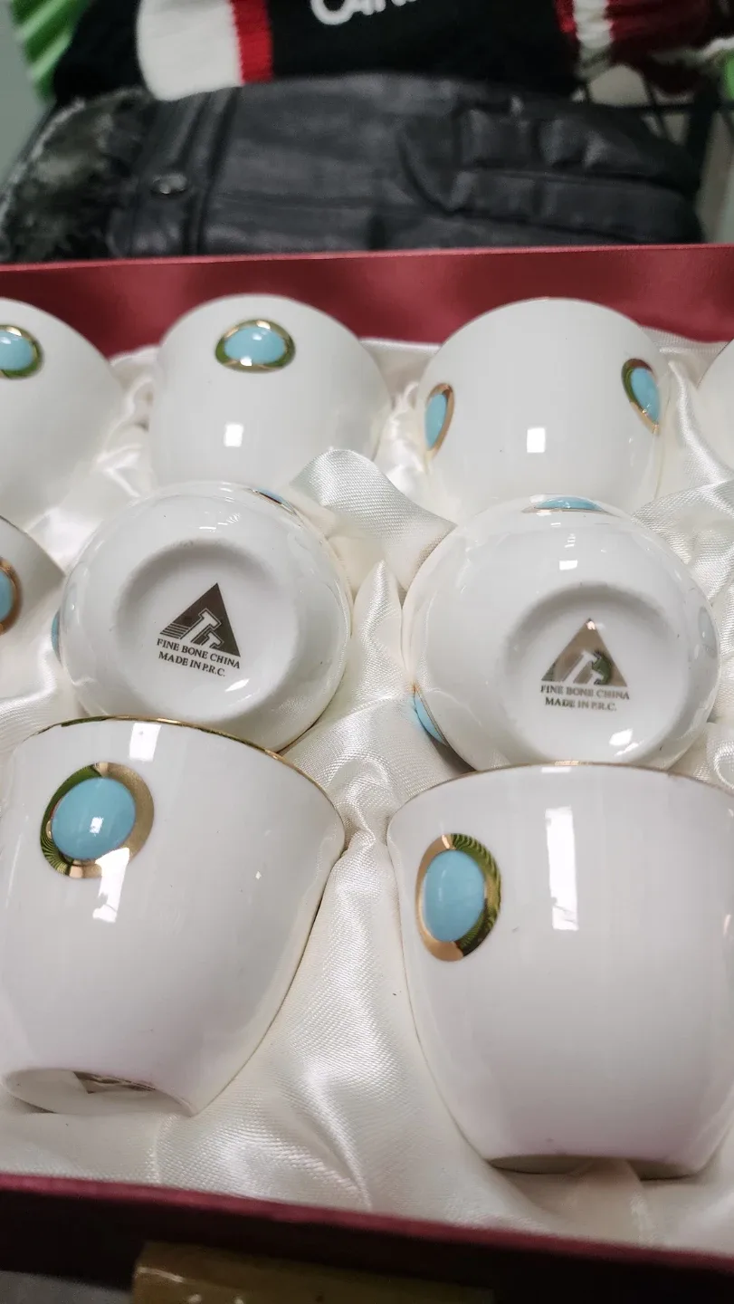 Vintage Fine Bone China Espresso Cups - New in Box image indicator(2)