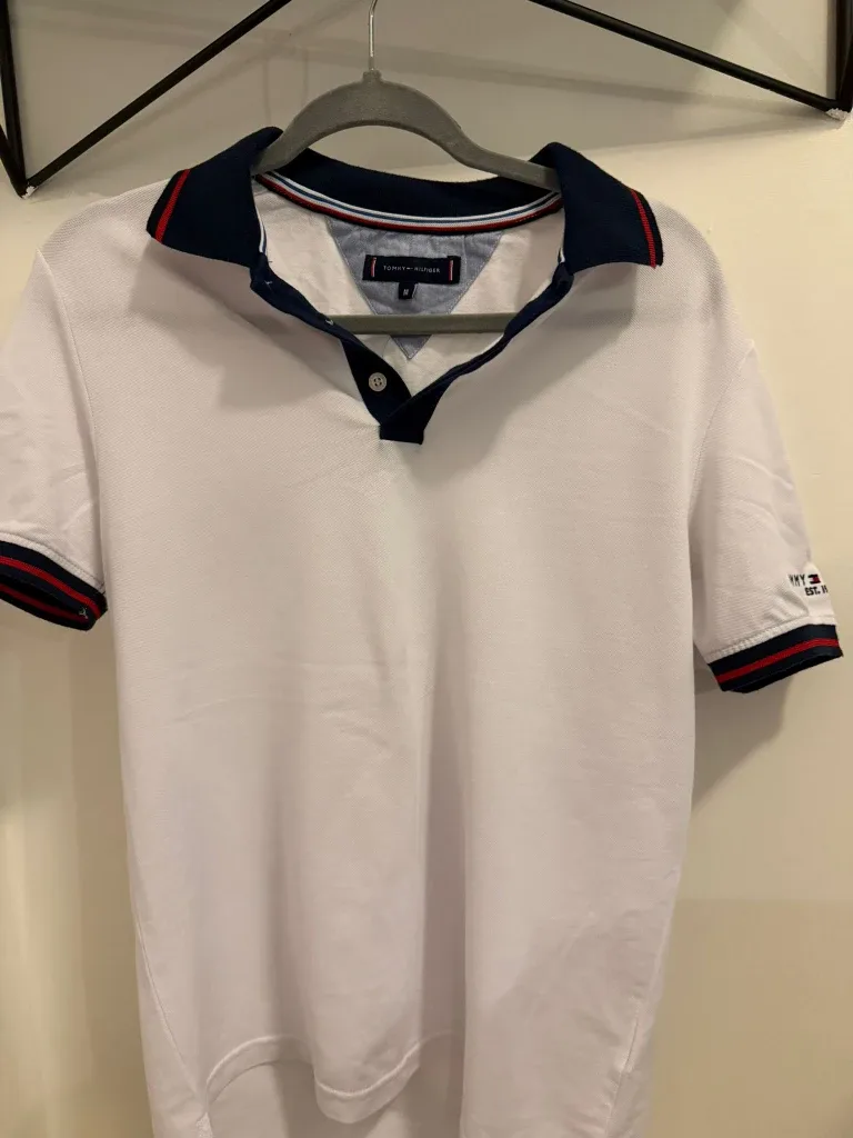 Tommy Hilfiger White Polo Shirt - Size M