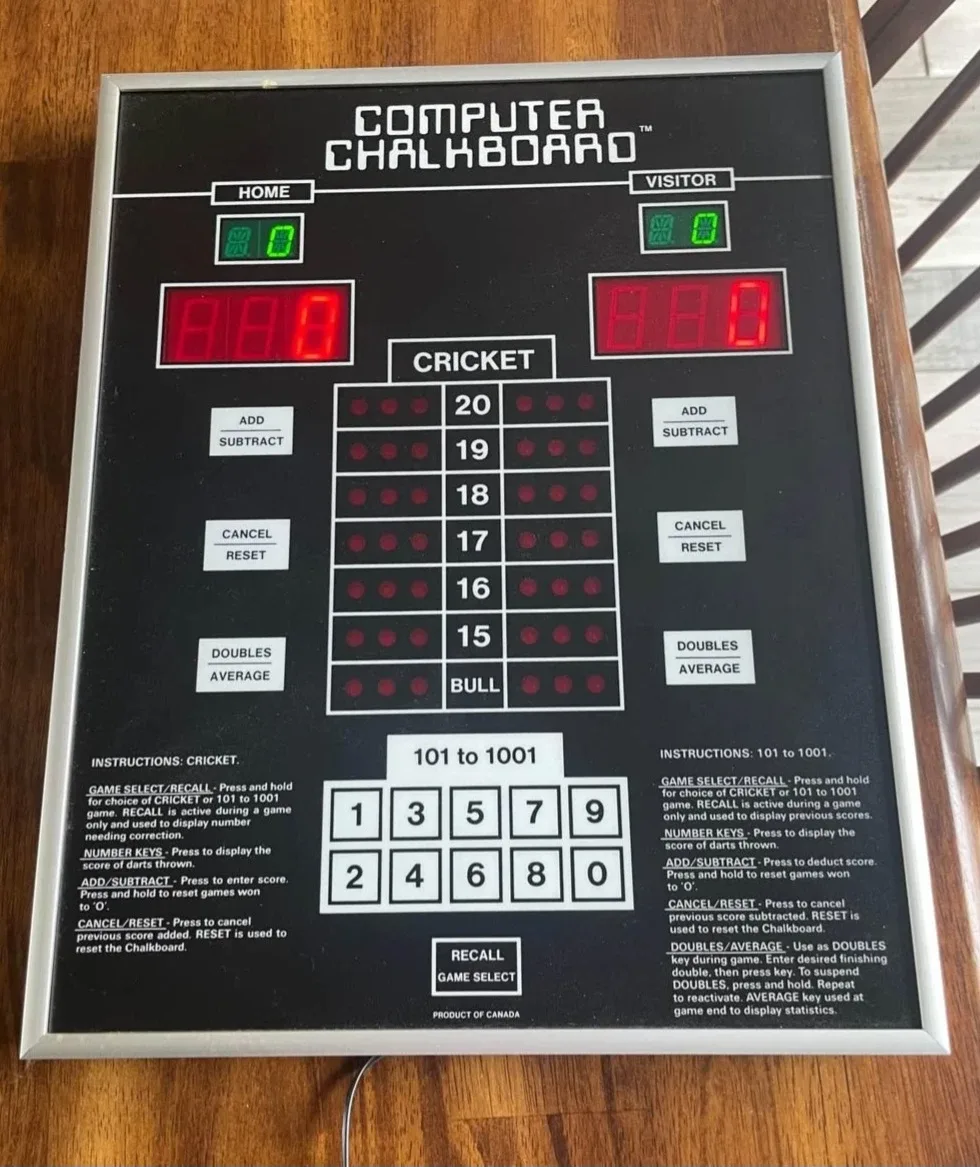 Computer Chalkboard for Darts scoreboard