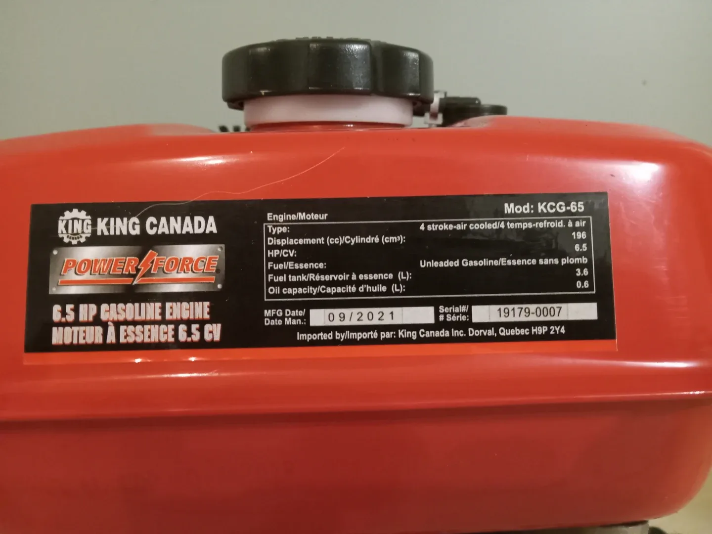 6.5 HP GASOLINE ENGINE image indicator(7)