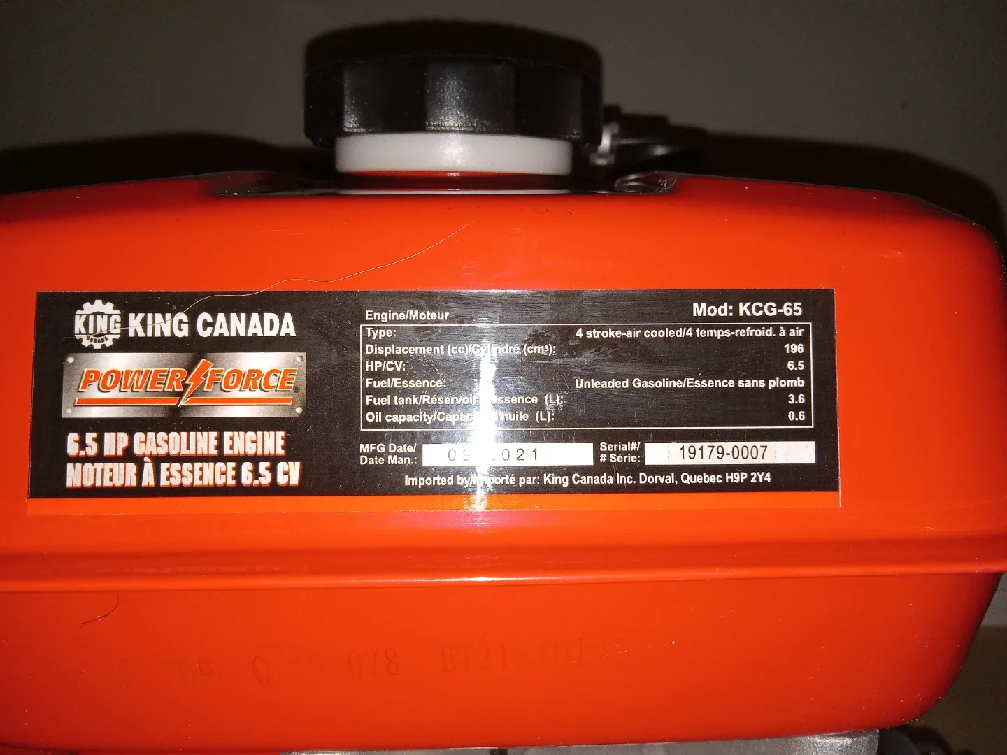 6.5 HP GASOLINE ENGINE image indicator(8)