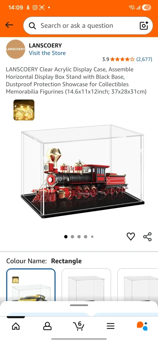 LANSCOERY Clear Acrylic Display Case 14.6x11x12inch