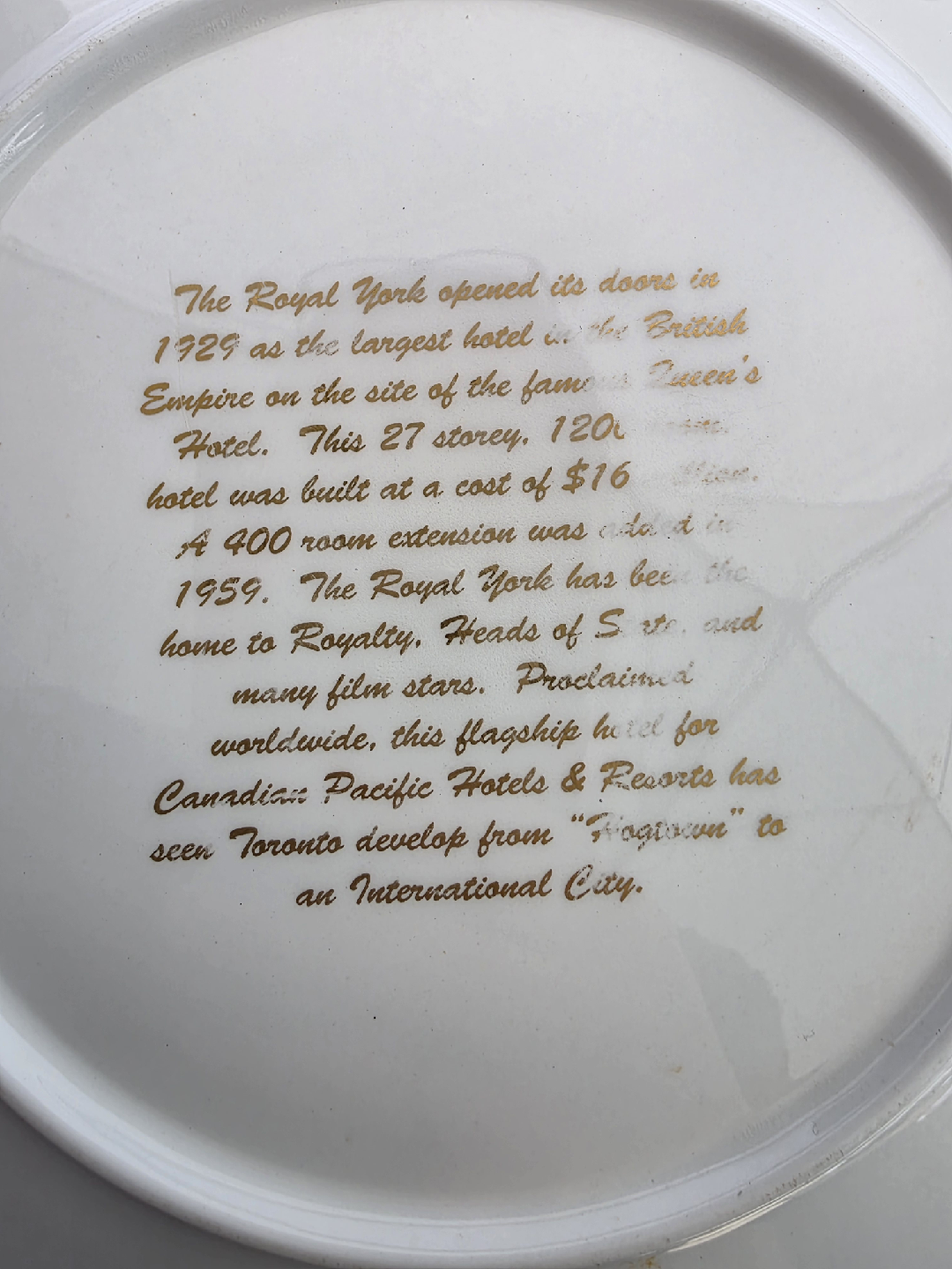 Royal York Plate - Canadian Pacific Hotels & Resorts - photo 3