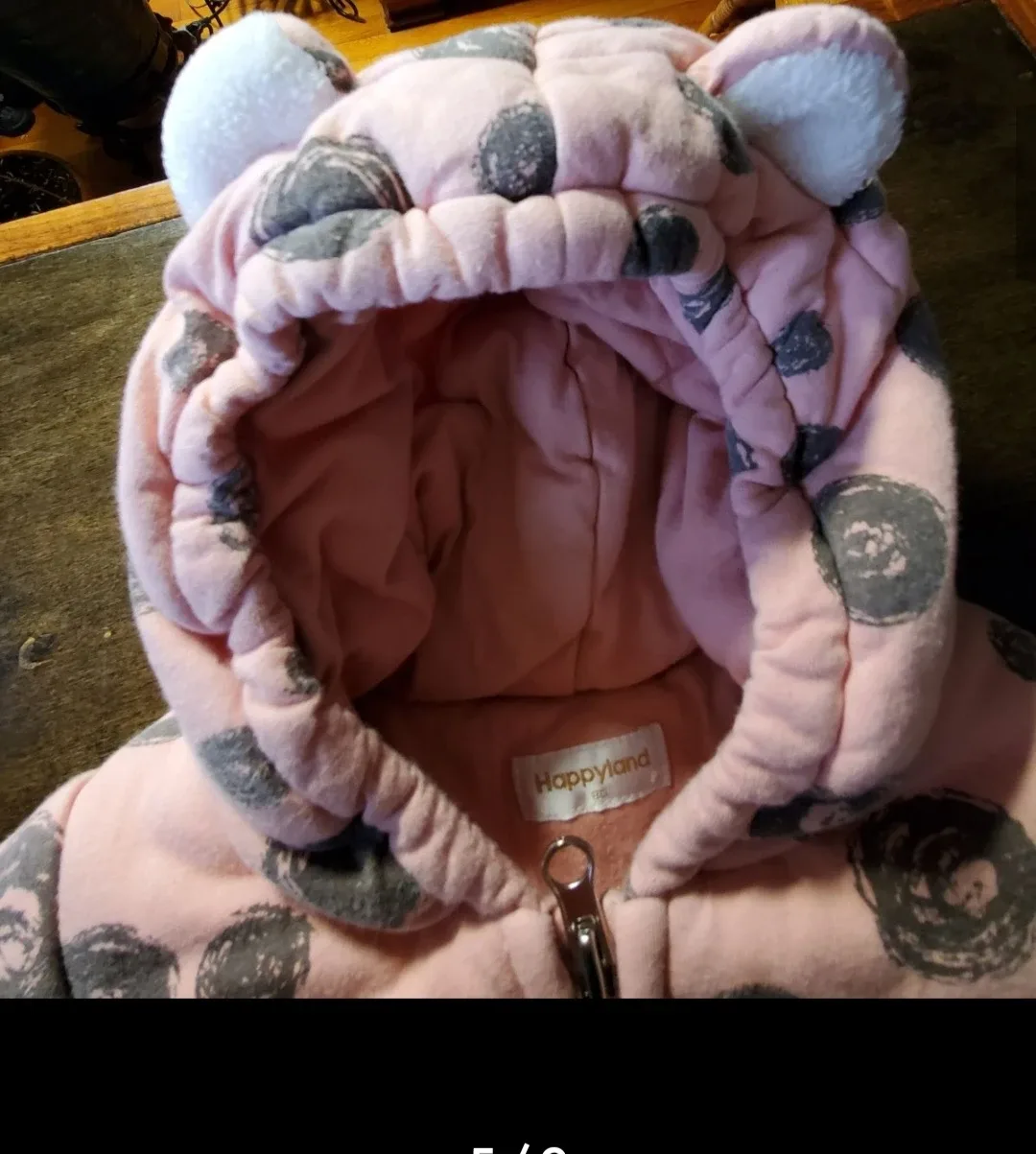 Pink Baby Snowsuit with Hood 9-12 months image indicator(9)