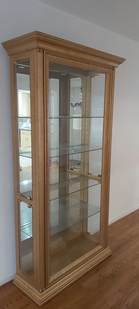 Gold Coloured Display Cabinet - 80" High image indicator(5)