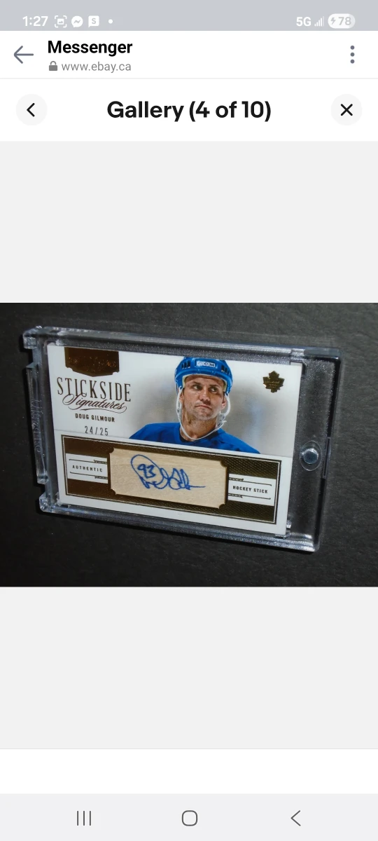 Doug Gilmour Stickside Signature Hockey Card, Maple Leafs - photo 4