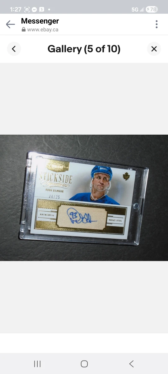 Doug Gilmour Stickside Signature Hockey Card, Maple Leafs - photo 5