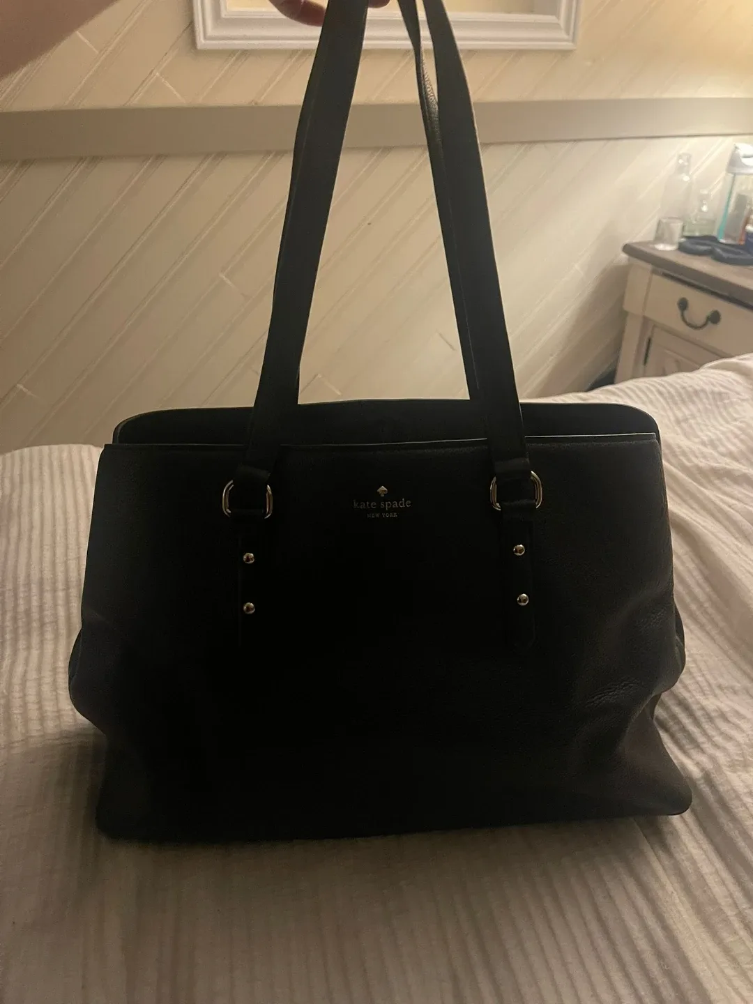Kate Spade Black Leather Tote Bag thumbnail