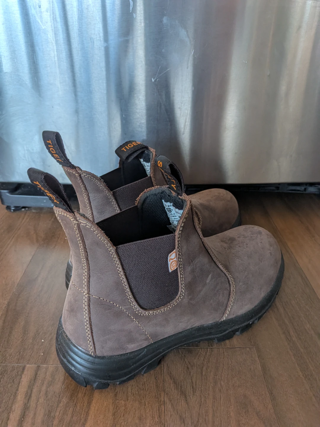 Tiger Safety Brown Work Boots - Size 8