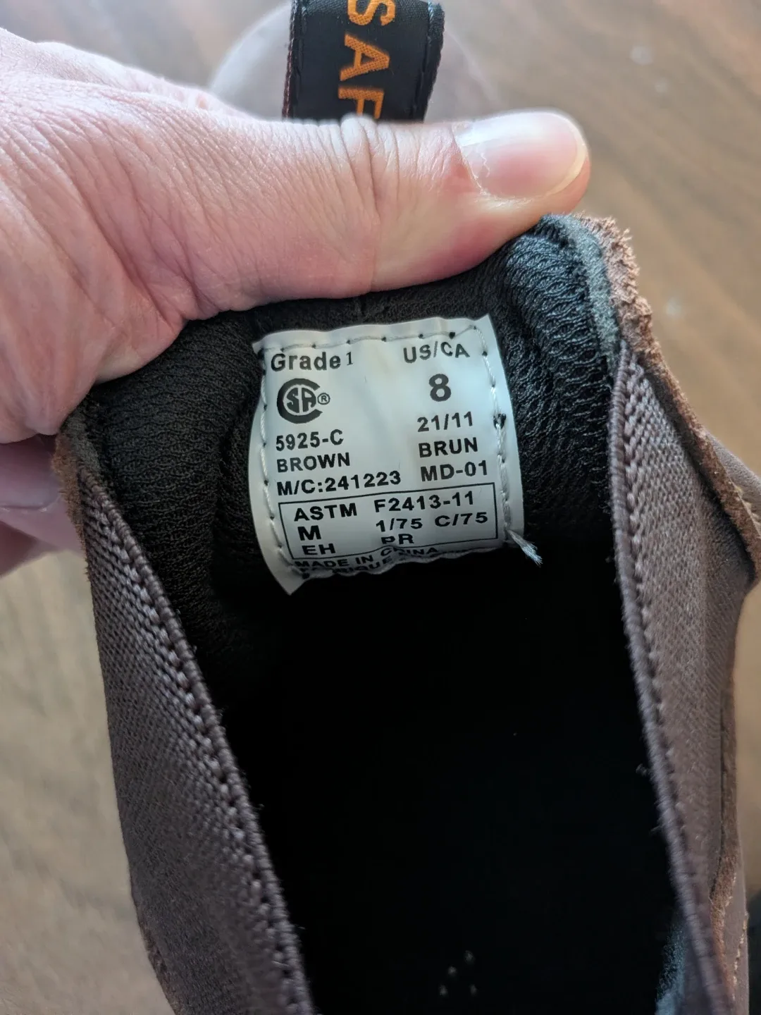 Tiger Safety Brown Work Boots - Size 8 image indicator(5)