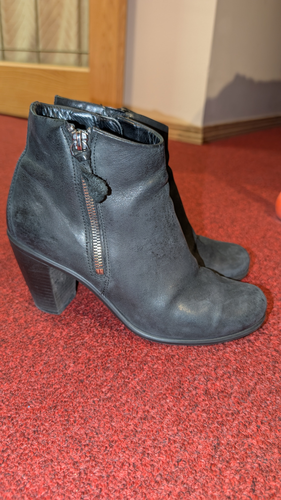 Black Leather Ankle Boots