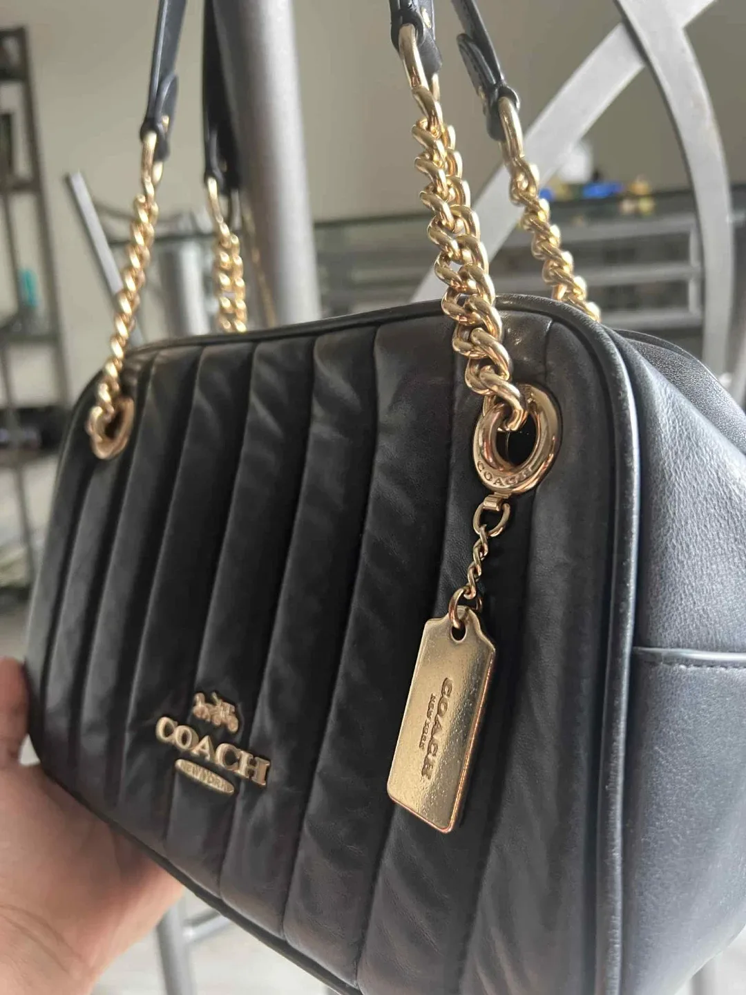 Coach Black Leather Shoulder Bag image indicator(2)