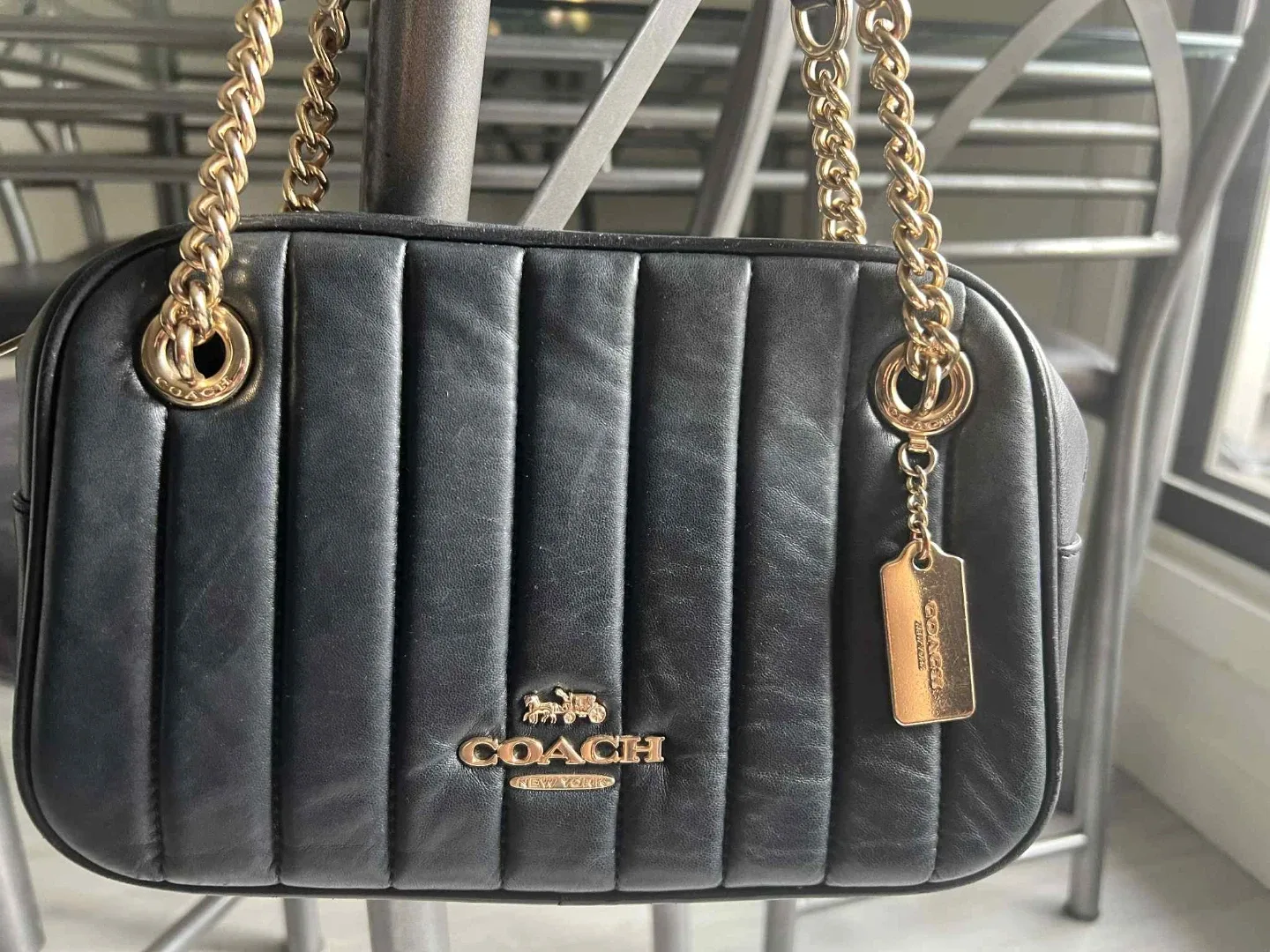 Coach Black Leather Shoulder Bag image indicator(3)