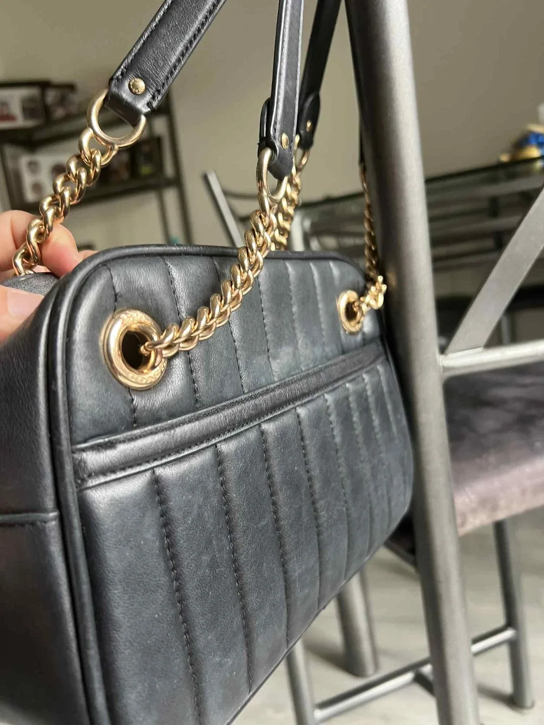 Coach Black Leather Shoulder Bag image indicator(6)