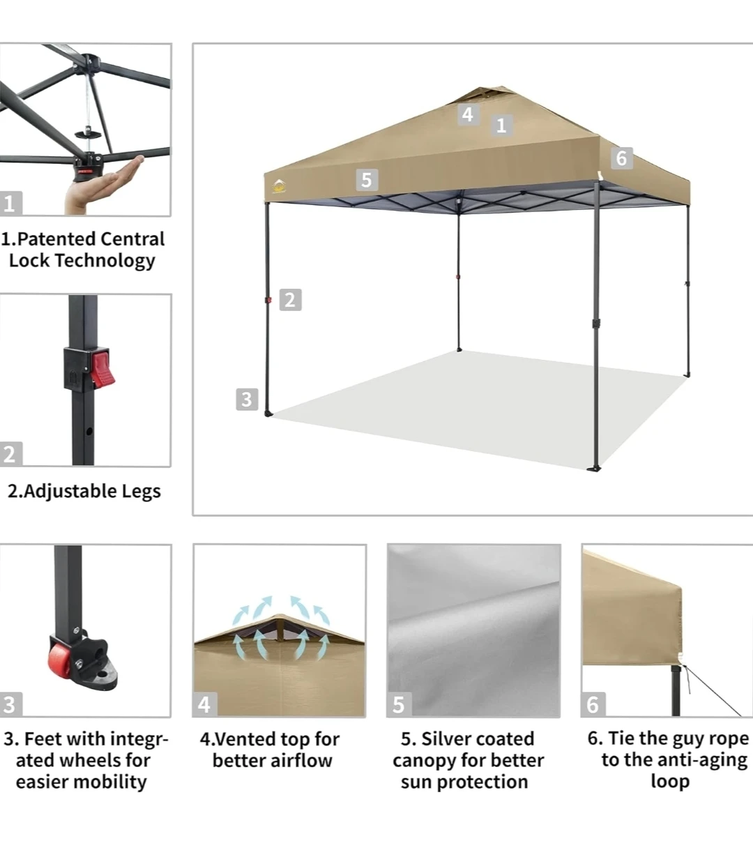 Pop-Up Canopy Tent 10ft x 10ft with 4 side walls. - photo 2