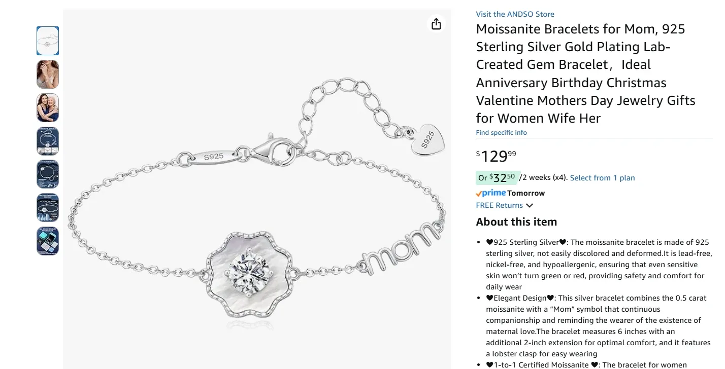 Diamond Bracelet for Mom BNIB image indicator(2)