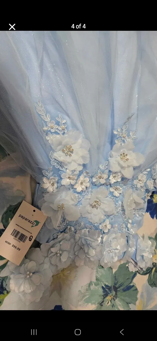 New Paparazzi Blue Flower Girl Dress