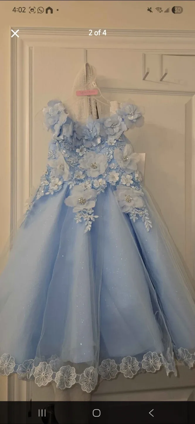 New Paparazzi Blue Flower Girl Dress image indicator(3)