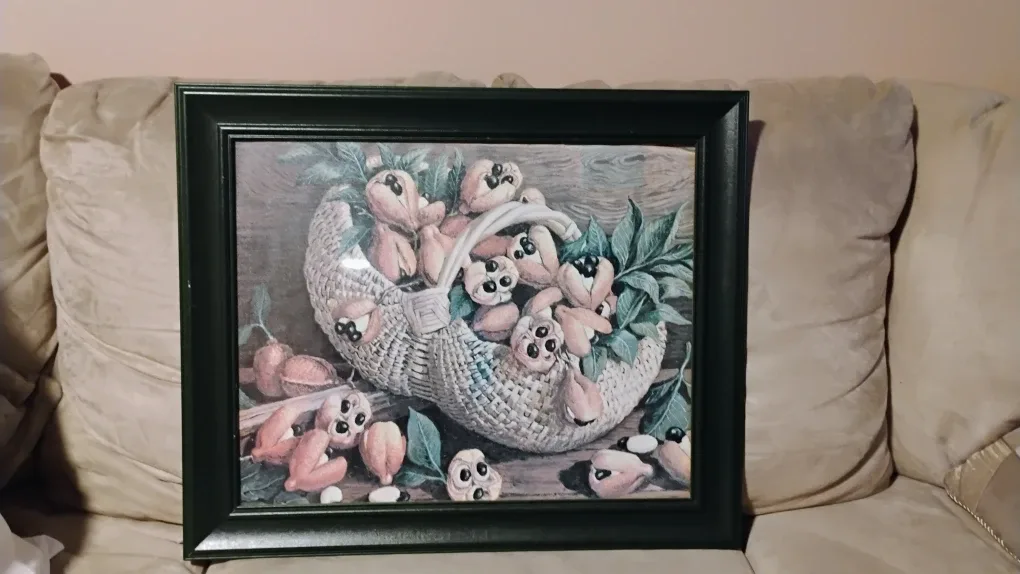 18 X 24  framed picture of Ackee Fruit in a Basket