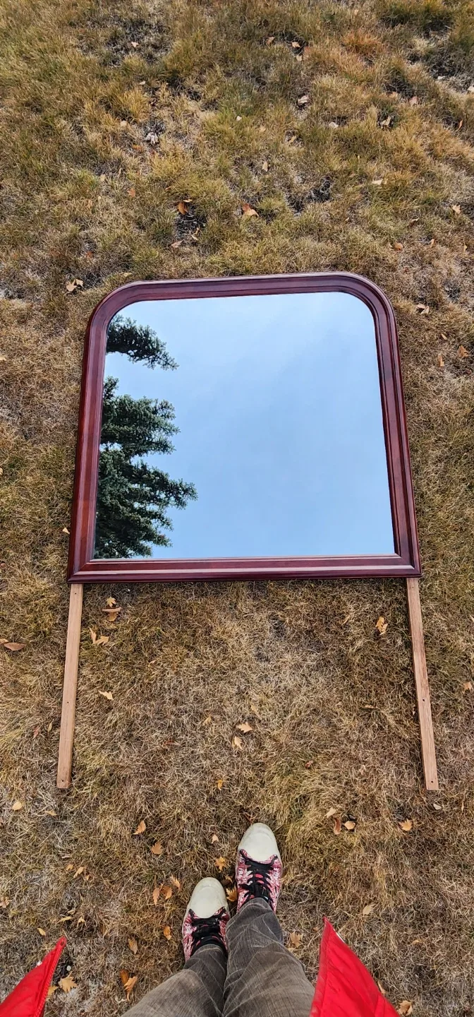 Mahogany Dresser with Mirror - 62x18x32" thumbnail