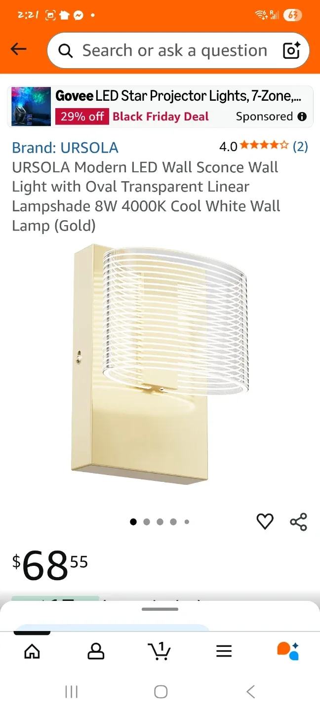 Modern LED Wall Sconce - Gold