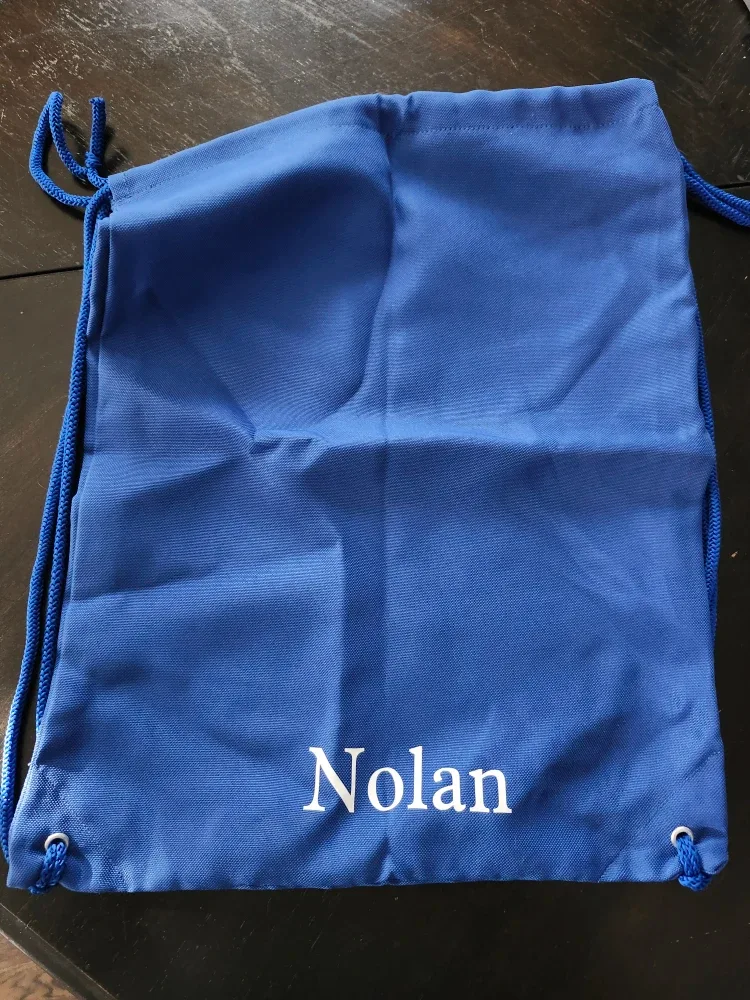 Blue Drawstring Bag - Customizable
