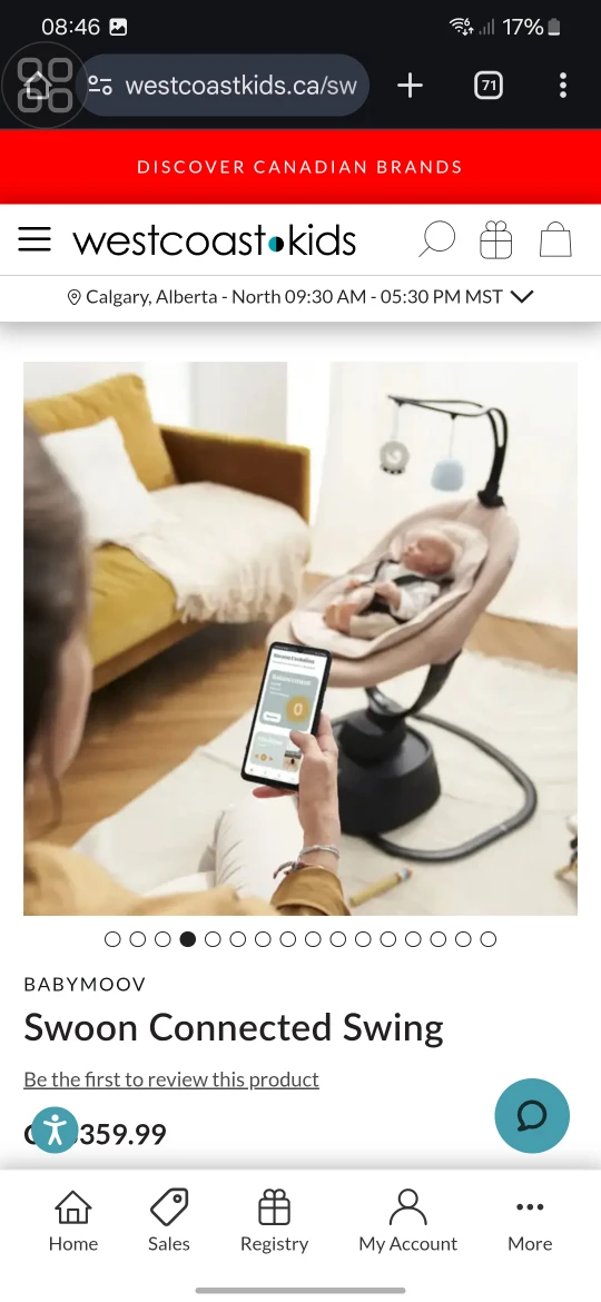 Babymoov Swoon Connected Baby Swing